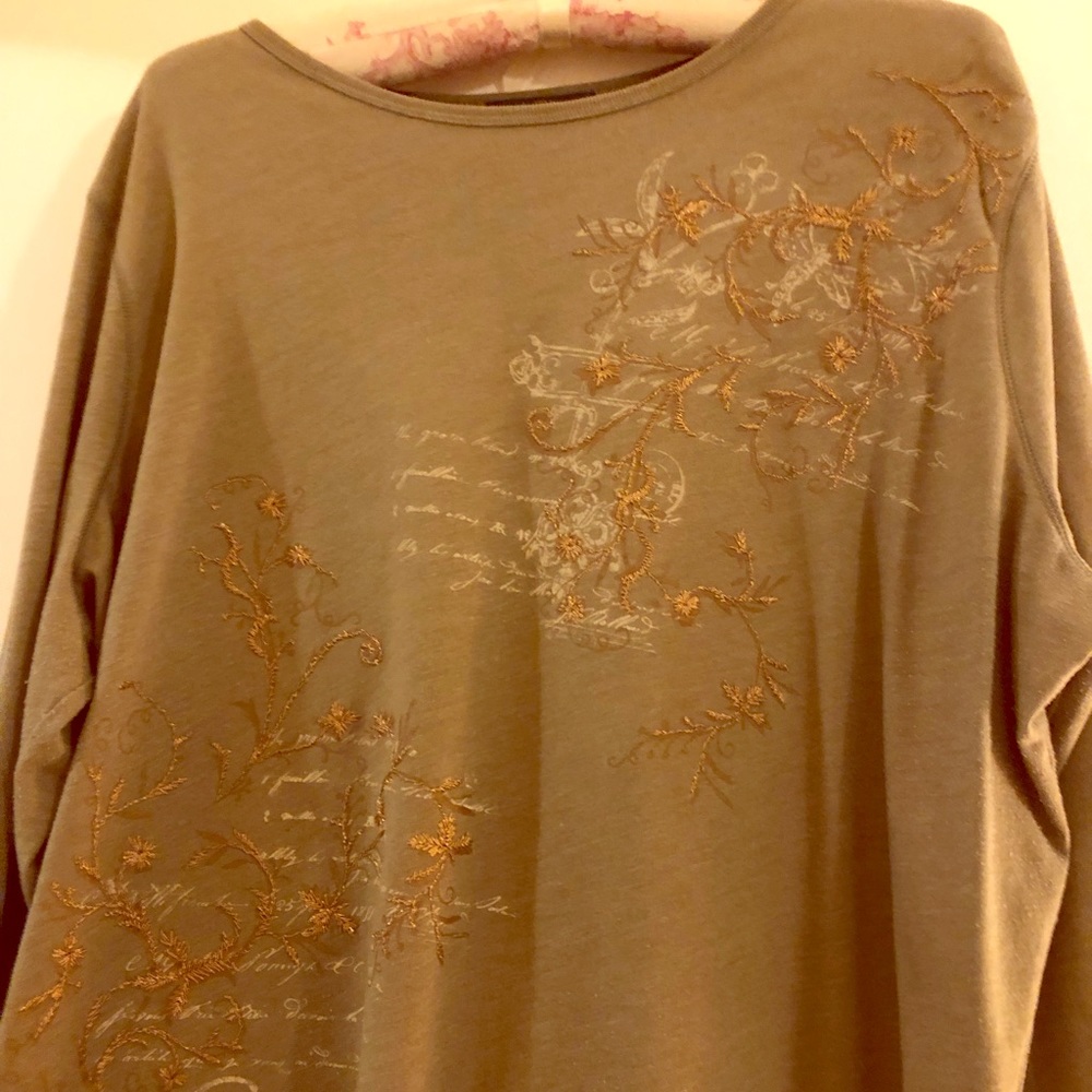 RL olive long sleeve top 1x